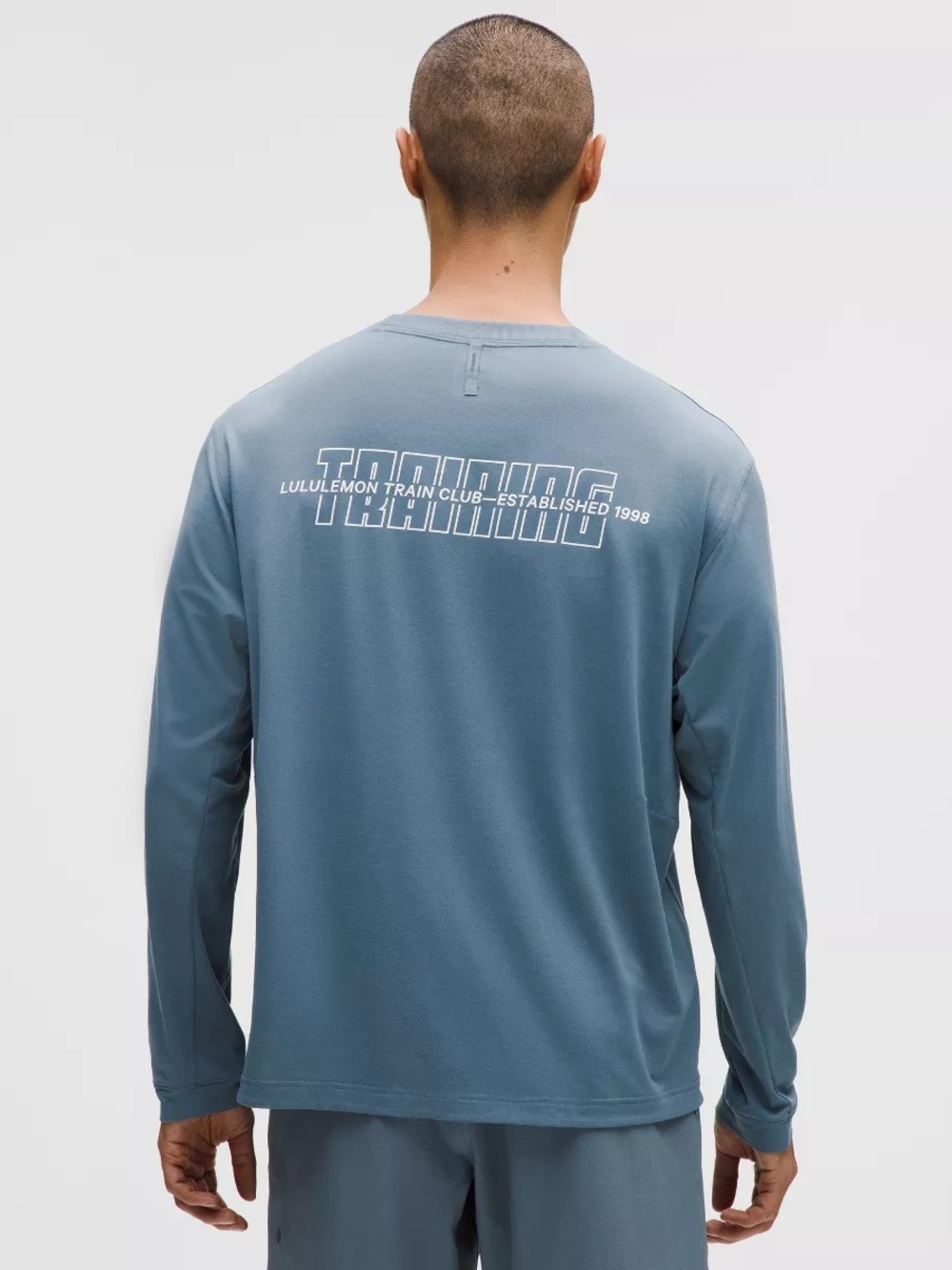 NWOT LULULEMON EasySet Train Long-Sleeve Shirt Graphic steel blue